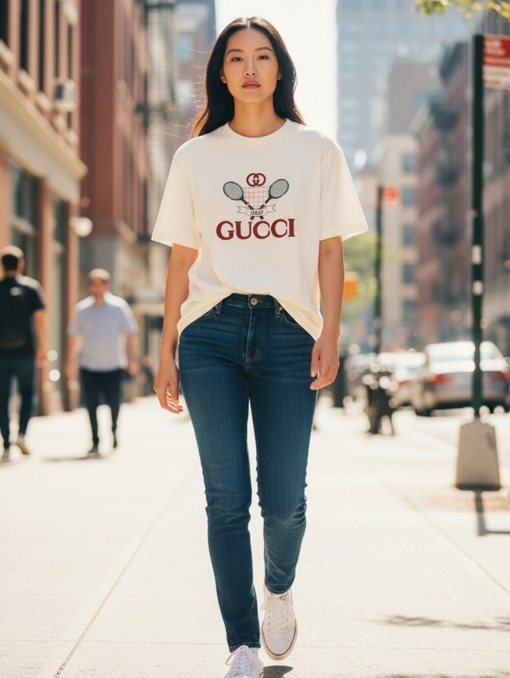 Gucci Unisex Graphic Print Crew Neck T-Shirt Medium EUC